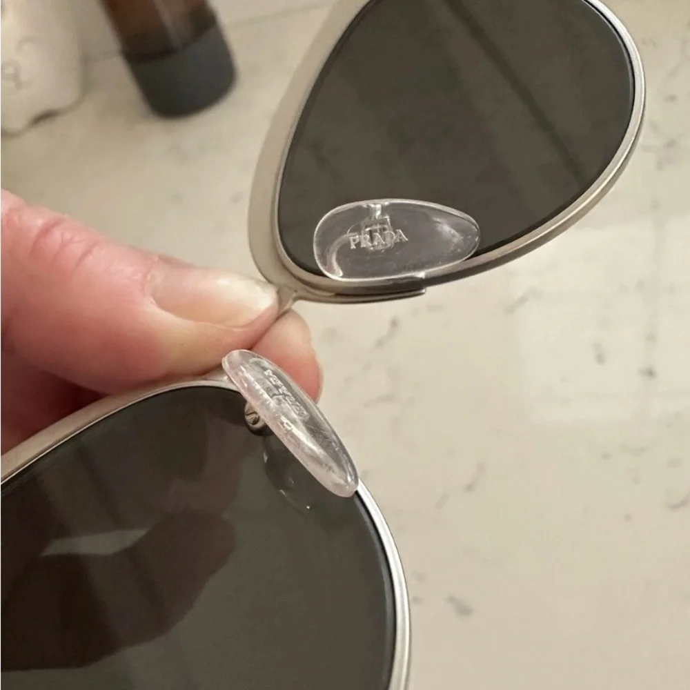 Prada Black and Silver Cat-Eye Sunglasses - Picture 7 of 13